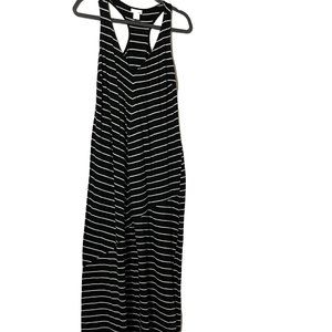 Motherhood Maternity  women’s size S black stripe t-back tank style maxi dress
